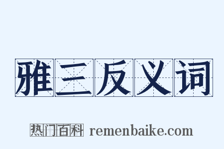 雅三反义词是什么意思的图片